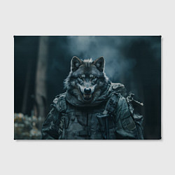Холст прямоугольный Солдат волк, цвет: 3D-принт — фото 2
