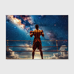 Холст прямоугольный Тайский боксер в космосе, цвет: 3D-принт — фото 2