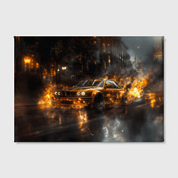 Холст прямоугольный Желтый БМВ в огне, цвет: 3D-принт — фото 2
