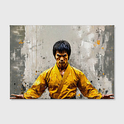 Холст прямоугольный Брюс Ли на сером, цвет: 3D-принт — фото 2