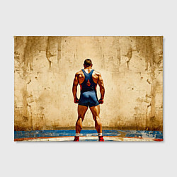 Холст прямоугольный Греко-римский борец на бежевом, цвет: 3D-принт — фото 2