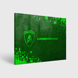 Холст прямоугольный Lamborghini - green gradient по-горизонтали, цвет: 3D-принт