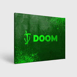 Холст прямоугольный Doom - green gradient по-горизонтали, цвет: 3D-принт