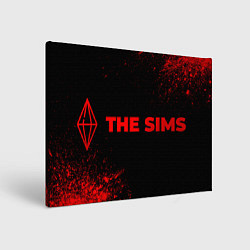 Холст прямоугольный The Sims - red gradient по-горизонтали, цвет: 3D-принт