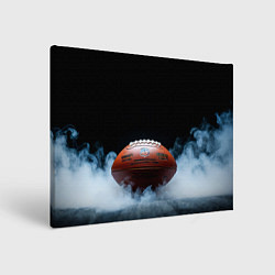 Холст прямоугольный Мяч для американского футбола в дыму, цвет: 3D-принт