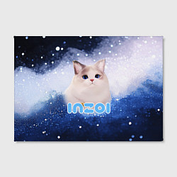 Холст прямоугольный Inzoi логотип с белой кошечкой, цвет: 3D-принт — фото 2