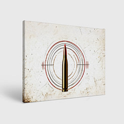 Холст прямоугольный Патрон на белом, цвет: 3D-принт