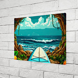 Холст прямоугольный Sup-доска у берега океана, цвет: 3D-принт — фото 2