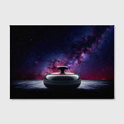 Холст прямоугольный Камень для кёрлинга в космосе, цвет: 3D-принт — фото 2