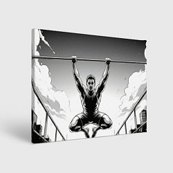 Холст прямоугольный Турникмен в чб, цвет: 3D-принт