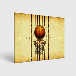 Холст прямоугольный Кольцо с баскетбольным мячом, цвет: 3D-принт