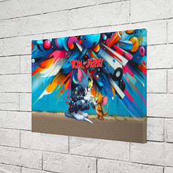 Холст прямоугольный Tom and Jerry - cyberpunk graffiti fantasy, цвет: 3D-принт — фото 2