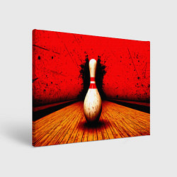 Холст прямоугольный Кегля на красном, цвет: 3D-принт