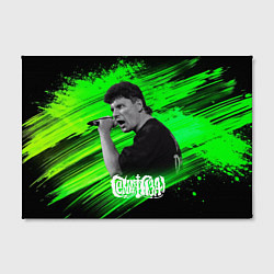 Холст прямоугольный Юрий Хой с микрофоном, цвет: 3D-принт — фото 2