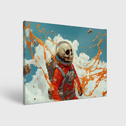 Холст прямоугольный Скелет в облаках из космоса, цвет: 3D-принт