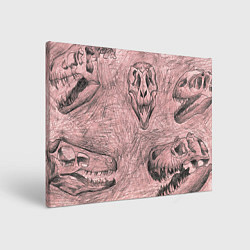 Холст прямоугольный Черепа динозавров - эскиз, цвет: 3D-принт