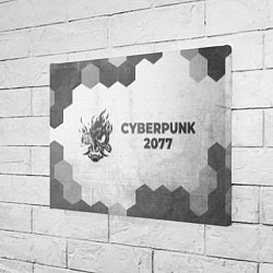 Холст прямоугольный Cyberpunk 2077 - white gradient по-горизонтали, цвет: 3D-принт — фото 2