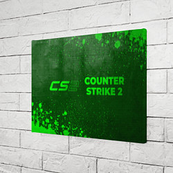 Холст прямоугольный Counter Strike 2 - green gradient по-горизонтали, цвет: 3D-принт — фото 2
