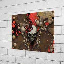 Холст прямоугольный Зловещий череп с клыками, цвет: 3D-принт — фото 2