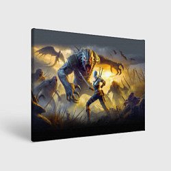 Холст прямоугольный Ciri vs dark monster - Witcher 4, цвет: 3D-принт
