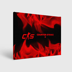 Холст прямоугольный Counter-Strike 2 - red gradient по-горизонтали, цвет: 3D-принт