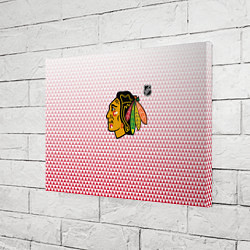 Холст прямоугольный Чикаго Блэкхокс - красные треугольники с градиенто, цвет: 3D-принт — фото 2