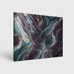 Холст прямоугольный Фиолетовый и зеленый мрамор, цвет: 3D-принт