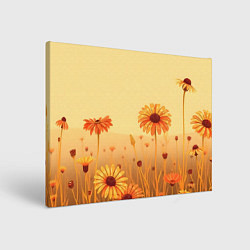 Холст прямоугольный Цветы на закате, цвет: 3D-принт