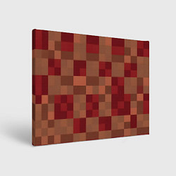 Холст прямоугольный Бордовые пиксели, цвет: 3D-принт