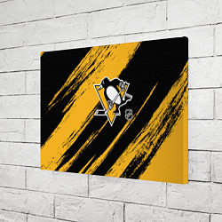 Холст прямоугольный Питтсбург Пингвинз - брызги краски, цвет: 3D-принт — фото 2