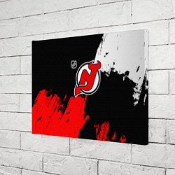 Холст прямоугольный Нью Джерси Девилз - брызги краски, цвет: 3D-принт — фото 2