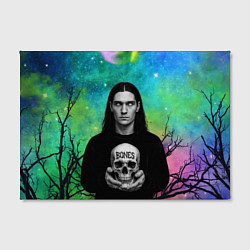 Холст прямоугольный Bones без зрачков держит череп в руках, цвет: 3D-принт — фото 2