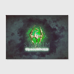 Холст прямоугольный Skyrim gold logo Dragonborn, цвет: 3D-принт — фото 2