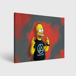 Холст прямоугольный Гомер в футболке Linkin Park, цвет: 3D-принт