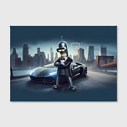 Холст прямоугольный Крутой Бендер рядом с Ламборджини, цвет: 3D-принт — фото 2