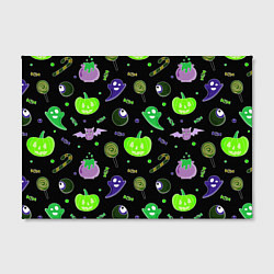 Холст прямоугольный Halloween black pumpkin pattern, цвет: 3D-принт — фото 2