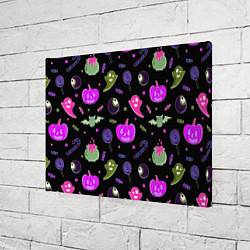 Холст прямоугольный Halloween pink black pumpkin, цвет: 3D-принт — фото 2