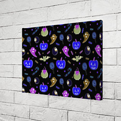 Холст прямоугольный Halloween blue black pumpkin, цвет: 3D-принт — фото 2