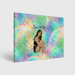 Холст прямоугольный Lana Del Rey сидит обняв колени, цвет: 3D-принт