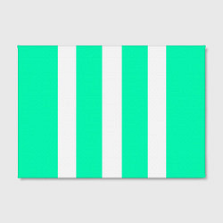 Холст прямоугольный Color turquoise white line, цвет: 3D-принт — фото 2