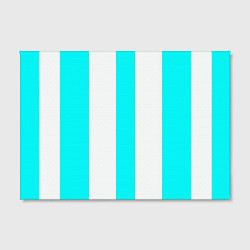 Холст прямоугольный Color light blue white lines, цвет: 3D-принт — фото 2