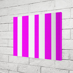 Холст прямоугольный Color white pink lines, цвет: 3D-принт — фото 2