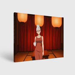 Холст прямоугольный Dandadan Seiko в красном платье, цвет: 3D-принт