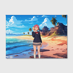 Холст прямоугольный Дандадан Сиратори Айра с ракушкой в руках, цвет: 3D-принт — фото 2