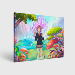 Холст прямоугольный Дандадан Сиратори Айра держит мороженое, цвет: 3D-принт