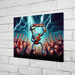 Холст прямоугольный Бендер рок гитарист - группа Футурама, цвет: 3D-принт — фото 2