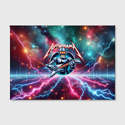 Холст прямоугольный Гитарист Бендер рок группы Футурама, цвет: 3D-принт — фото 2