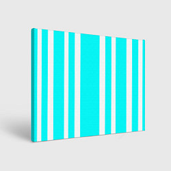 Холст прямоугольный Color blue white stripes, цвет: 3D-принт