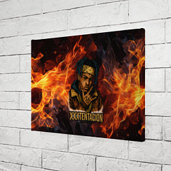 Холст прямоугольный XXXTentacion на фоне огня, цвет: 3D-принт — фото 2