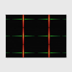 Холст прямоугольный Color black green orange stripes, цвет: 3D-принт — фото 2